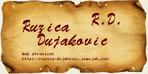 Ružica Dujaković vizit kartica